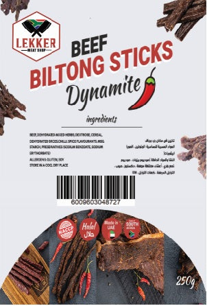 BEEF BILTONG STICKS DYNAMITE (CHOOSE WEIGHT)