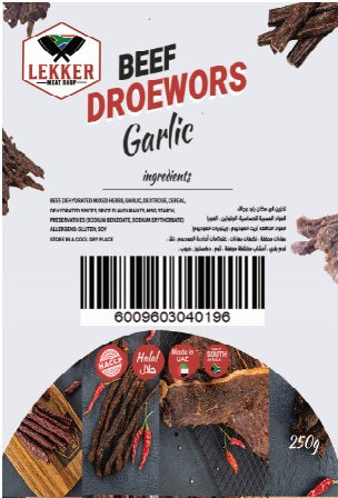 BEEF DROEWORS GARLIC (CHOOSE WEIGHT)
