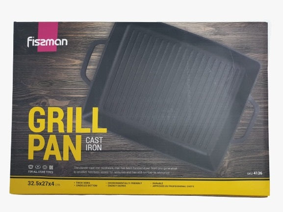 FISSMAN RECTANGULAR GRILL PAN 32.5X27X4 CM