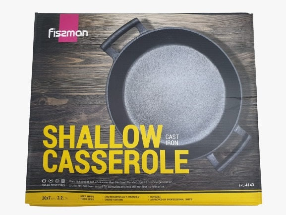 FISSMAN SHALLOW CASSEROLE 30X7 CM/3.2 LTR