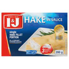 l&J HAKE FILLETS IN CHEESE SAUCE 200G