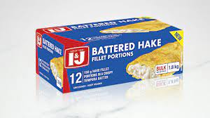 I&J BUTTERED HAKE FILLET PORTIONS 12s 1.8KG