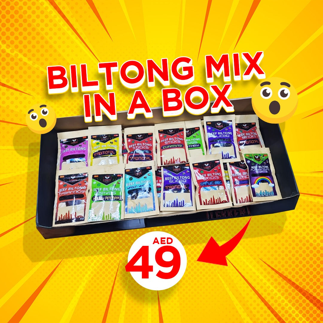 Box of Biltong All Flavours  (1 box per person / order only)