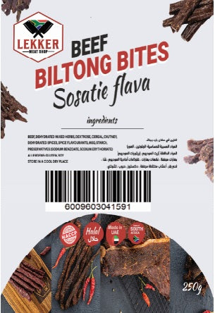 BEEF BILTONG STICKS SOSATIE FLAVA (CHOOSE WEIGHT)