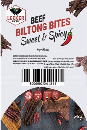 BEEF BILTONG STICKS SWEET & SPICY (CHOOSE WEIGHT)