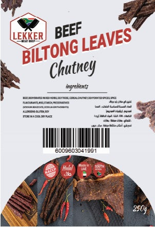 BEEF BILTONG LEAVES CHUTNEY (CHOOSE WEIGHT)